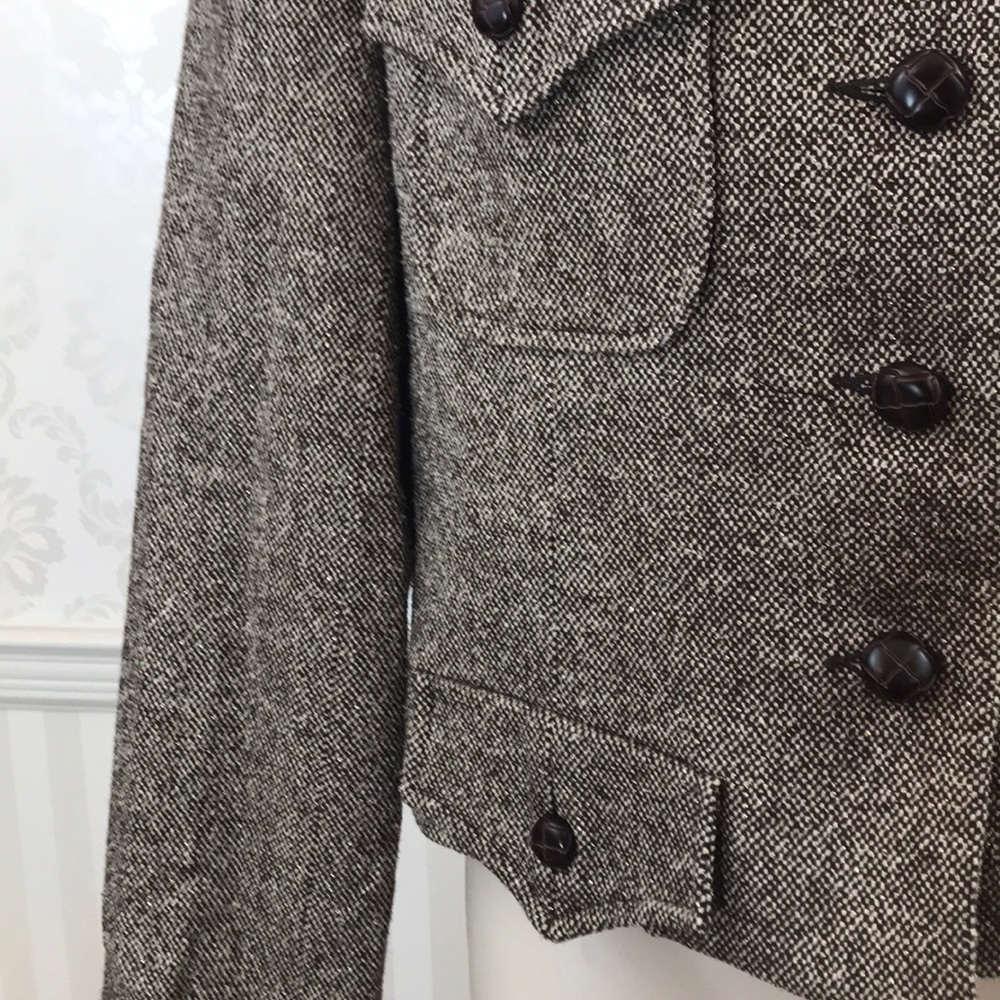 Boston Proper Brown Wool Blend Tweed Jacket - Picture 3 of 5